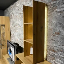 Wohnkombination Inavac Asteiche Bianco Mit Beleuchtung