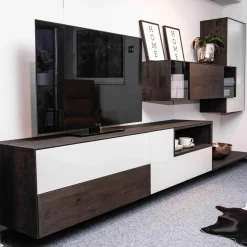 Wohnkombination Katana Wileiche Schwarz Geölt Mattlack