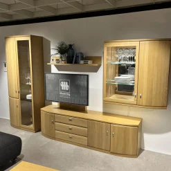 Wohnkombination Kiana VS 66540 Eiche Massiv Sand 2206 Mit Beleuchtung