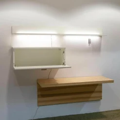 Wohnkombination MR Kira-System Lack Weiß mit Schreibplatte Kernesche