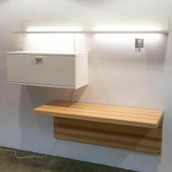 Wohnkombination MR Kira-System Lack Weiß mit Schreibplatte Kernesche