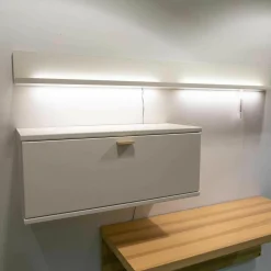 Wohnkombination MR Kira-System Lack Weiß mit Schreibplatte Kernesche