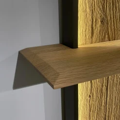 Wohnkombination Trevi 7250 V22 Kerneiche Umato Birke Lack Anthrazit Paneel Riffholz Inklusive Beleuchtung