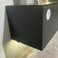 Wohnkombination Trevi 7250 V22 Kerneiche Umato Birke Lack Anthrazit Paneel Riffholz Inklusive Beleuchtung