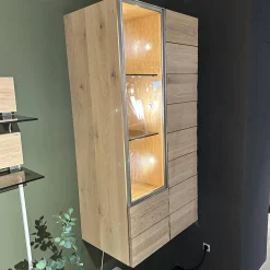 Wohnkombination Vmontanara Wildeiche Geölt Akzent Glas Optiwhite Weiß Mit Beleuchtung