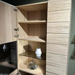 Wohnkombination Vmontanara Wildeiche Geölt Akzent Glas Optiwhite Weiß Mit Beleuchtung