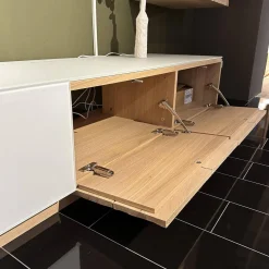 Wohnkombination Vmontanara Wildeiche Geölt Akzent Glas Optiwhite Weiß Mit Beleuchtung