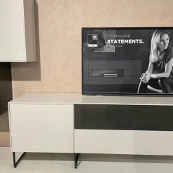 Wohnkombination WK 419 Intono Lack Steingrau Lack Quarz