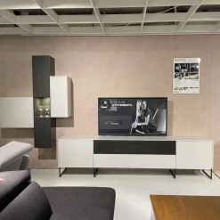 Wohnkombination WK 419 Intono Lack Steingrau Lack Quarz