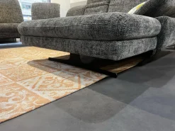 Wohnlandschaft Bailey Stoff Renegade 168 Plumb Grau Metallfüße Schwarz