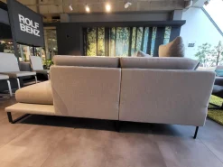 Wohnlandschaft Cara Stoff 14.162 Steingrau Fuß Kufe Stahl Schwarz