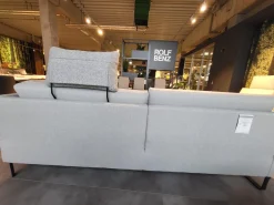 Wohnlandschaft Cara Stoff 14.162 Steingrau Fuß Kufe Stahl Schwarz