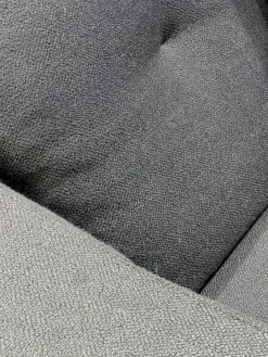 Wohnlandschaft Dylan Stoff Ginza Col. 09 Nero Schwarz Basis Leder Nabuk Kufen Zinnfarbig