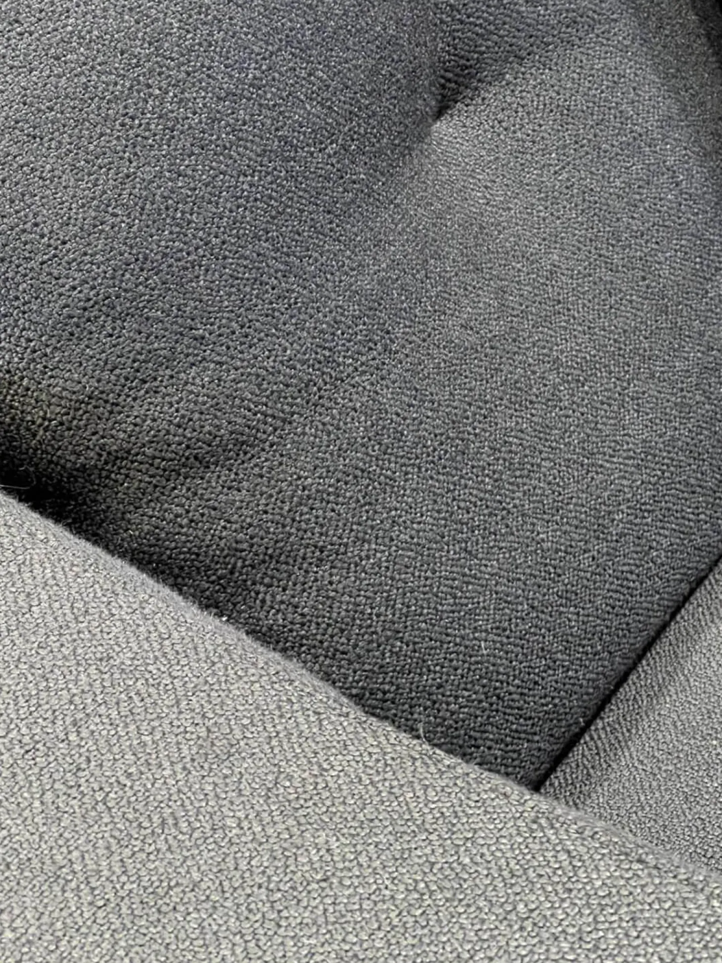 Wohnlandschaft Dylan Stoff Ginza Col. 09 Nero Schwarz Basis Leder Nabuk Kufen Zinnfarbig