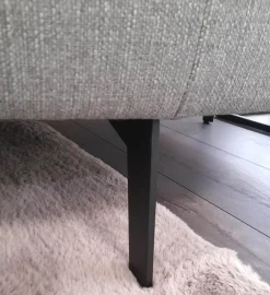 Wohnlandschaft Garda Stoff 0634/08 & 1710/ 18 Grau Füße Schwarz Matt mit drehbarem Clubsessel