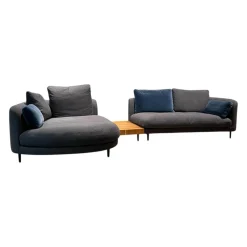 Wohnlandschaft Kumo 555 Stoff 22 505 Schwarzblau Grau Gussfuß Matt Verkehrsschwarz Schwarz