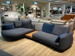 Wohnlandschaft Kumo 555 Stoff 22 505 Schwarzblau Grau Gussfuß Matt Verkehrsschwarz Schwarz