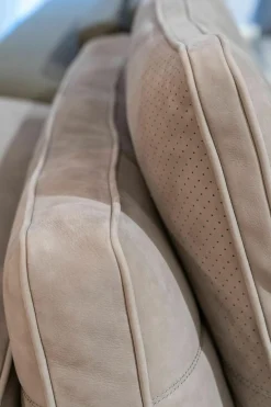 Wohnlandschaft Lawrence Clan Leder Nabuk 08 Tortora Braun Grau Stoff Aida 06 Peltro Braun Grau Stoff Hunt 21 Verde Olio Grau Grün Füße Massiveholz Grau