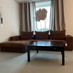 Wohnlandschaft Leder Nabuk 20 Marrone Fuß Chrom