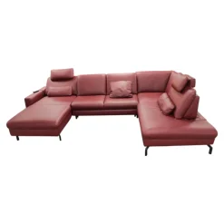 Wohnlandschaft Leonore Leder Longlife 160 Vivre Barolo Rot