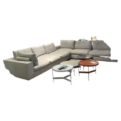 Wohnlandschaft Now Soft In Stoff Sable 01 Grau Gestell Metallkufe Chrom