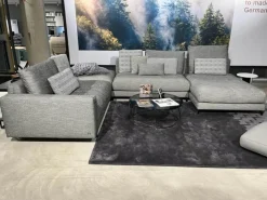 Wohnlandschaft Nuvola Stoff 17.100 Schwarz-Weiß mit 12 Kissen