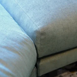 Wohnlandschaft Octave Bezug Stoff Wing WG243 Grau Grün Gestell Metall Zinnfarbig Lackiert Inklusive Kissen