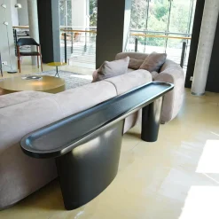 Wohnlandschaft Piaf Und Konsole Calix Leder Kashmir Boue Cat.A Konsole Massives Lindenholz