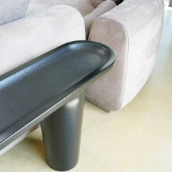 Wohnlandschaft Piaf Und Konsole Calix Leder Kashmir Boue Cat.A Konsole Massives Lindenholz