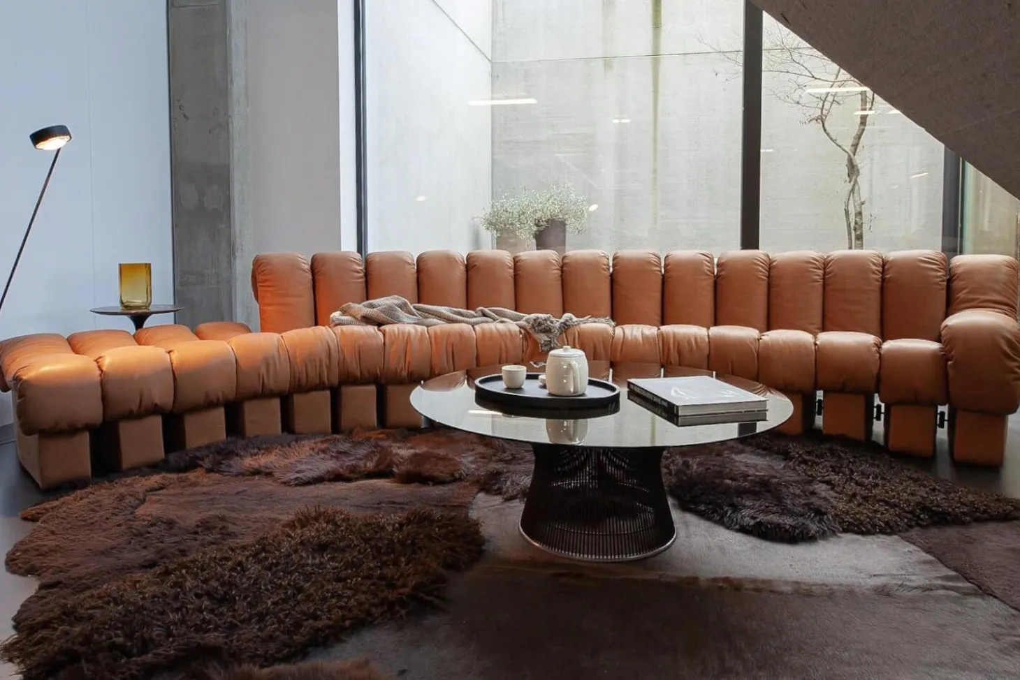 Wohnlandschaft Sofa DS 600 Snake Nappaleder Naturale Cuoio Braun Aus Einzelnen Addierbaren Elementen