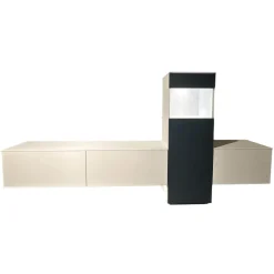 Wohnwand 945 Easytouch Lacklaminat 967 Alpinweiß Mit Beleuchtung