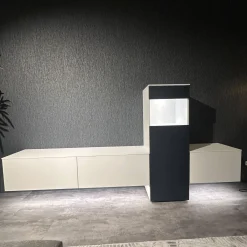 Wohnwand 945 Easytouch Lacklaminat 967 Alpinweiß Mit Beleuchtung