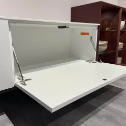 Wohnwand 945 Easytouch Lacklaminat Alpinweiß Und Rot Mit Beleuchtung