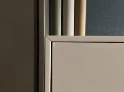 Wohnwand 419 Intono Glattlack Steingrau Rahmenfüße Schwarz