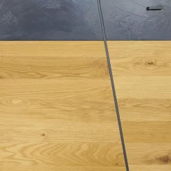 Wohnwand 2021 Vollholz Wildeiche Furniert Mattlack Beton Grau Griffe Und Füße Metall Effektlack Matt Grey Grau Glas Parasolglas Braun Mit Beleuchtung