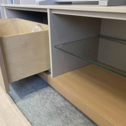 Wohnwand Allio Holz Lack Oliv Eiche Satin