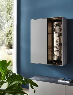 Wohnwand Alva Fango Mattglas mit Beleuchtung