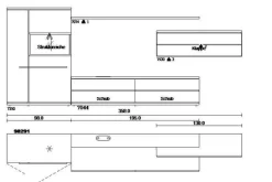 Wohnwand Aterno Front Und Korpus Schiefergrau Grau Absetzung Eiche Struktur Inklusive LED Beleuchtung