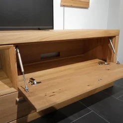 Wohnwand Aurum 0020 Wildeiche Massiv Soft Gebürstet Inklusive LED-Beleuchtung