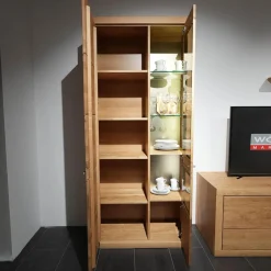 Wohnwand Aurum 0020 Wildeiche Massiv Soft Gebürstet Inklusive LED-Beleuchtung