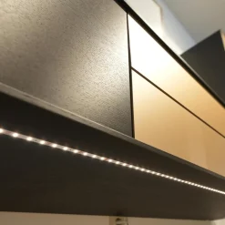 Wohnwand Bera Eiche Satin Terra Schwarz Gold Inklusive Sideboard Und Couchtisch