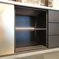 Wohnwand Bera Eiche Satin Terra Schwarz Gold Inklusive Sideboard Und Couchtisch