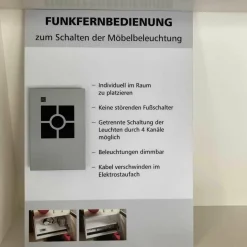 Wohnwand Bohle Lack Weiß Struktureiche Geräuchert mit Beleuchtung