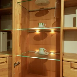 Wohnwand Cantana 3000 Erle Massiv Inklusive Beleuchtung Und Flachtrafo Ohne Fernseher