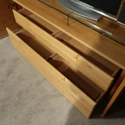 Wohnwand Cantana 3000 Erle Massiv Inklusive Beleuchtung Und Flachtrafo Ohne Fernseher