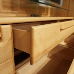 Wohnwand Cantana 3000 Erle Massiv Inklusive Beleuchtung Und Flachtrafo Ohne Fernseher