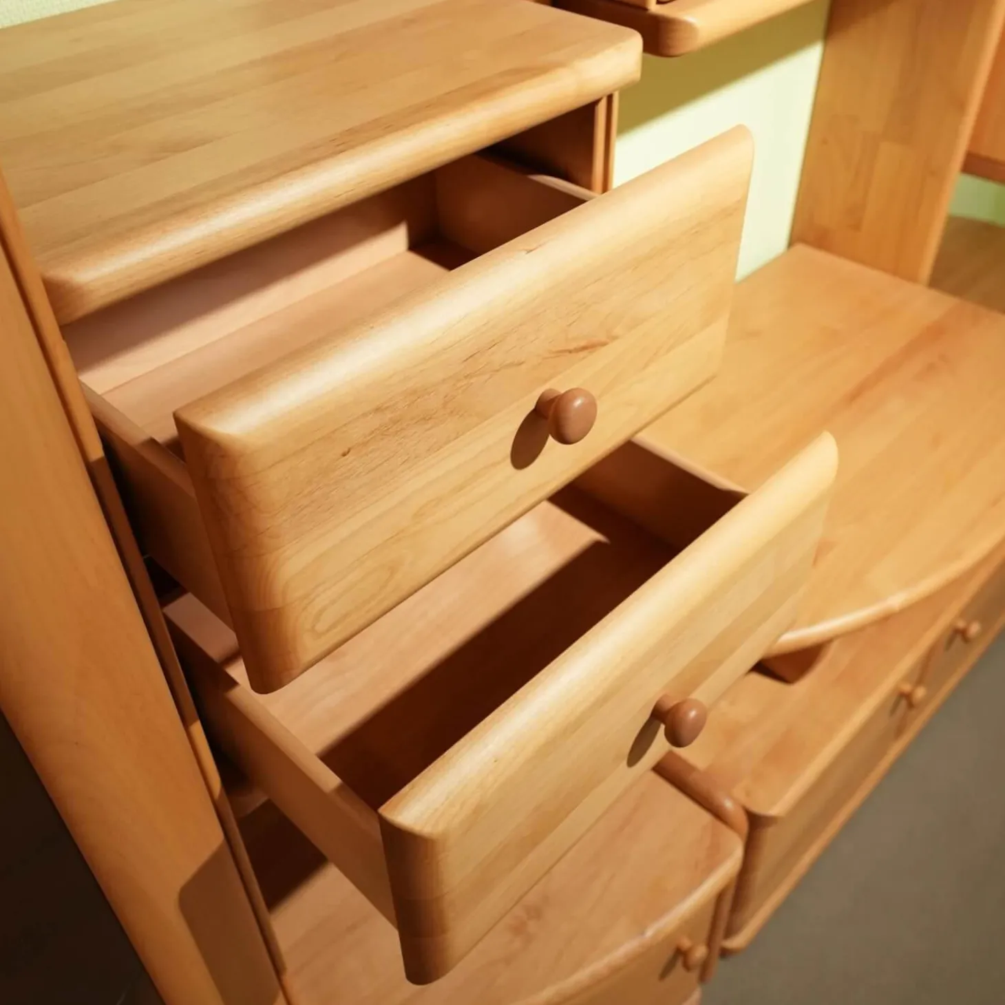 Wohnwand Cantana Erle Massiv Mit TV-Aufsatz