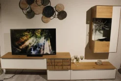 Wohnwand Carson Asteiche Massiv Bianco Geölt