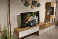 Wohnwand Carson Asteiche Massiv Bianco Geölt