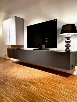 Wohnwand Casello Lack Matt Anthrazit Und Steingrau Mit TipOn Öffnung